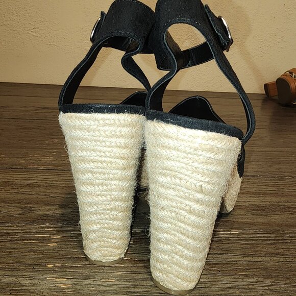 SUN STONE FEY ESPADRILLE DRESS SANDALS NWOT BLACK 9.5M - Picture 6 of 10